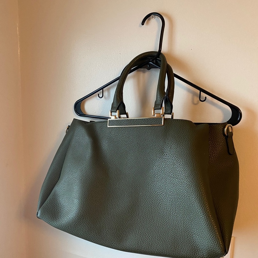 Pine green satchel bag